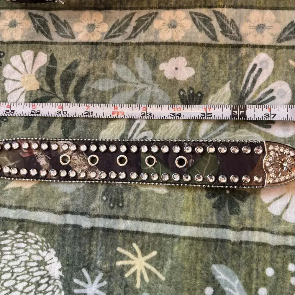 Blazin Roxx Camo Rhinestone Western Belt Size Small Y2K McBling